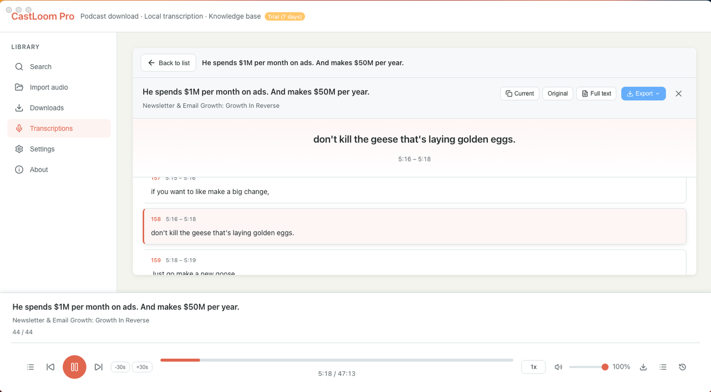 Transcription tasks